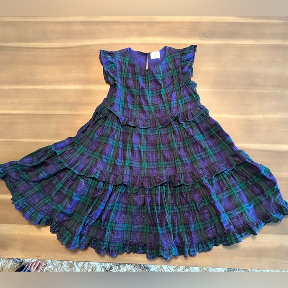 J Crew Crewcuts Girls Plaid holiday dress - size 7 - Picture 1 of 3